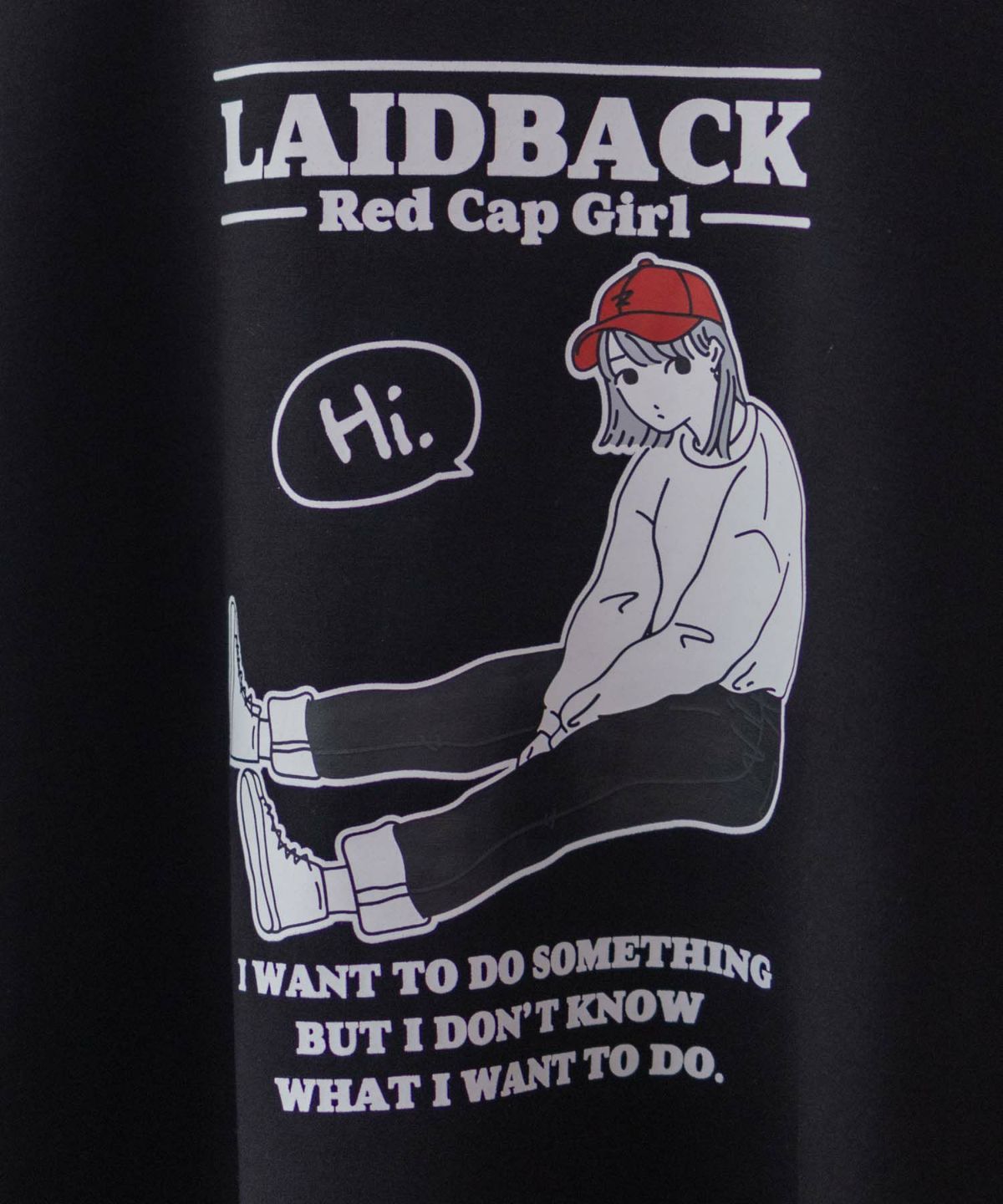 RED CAP GIRL ポンチ素材 バックプリントクルーネックトレーナー メンズ