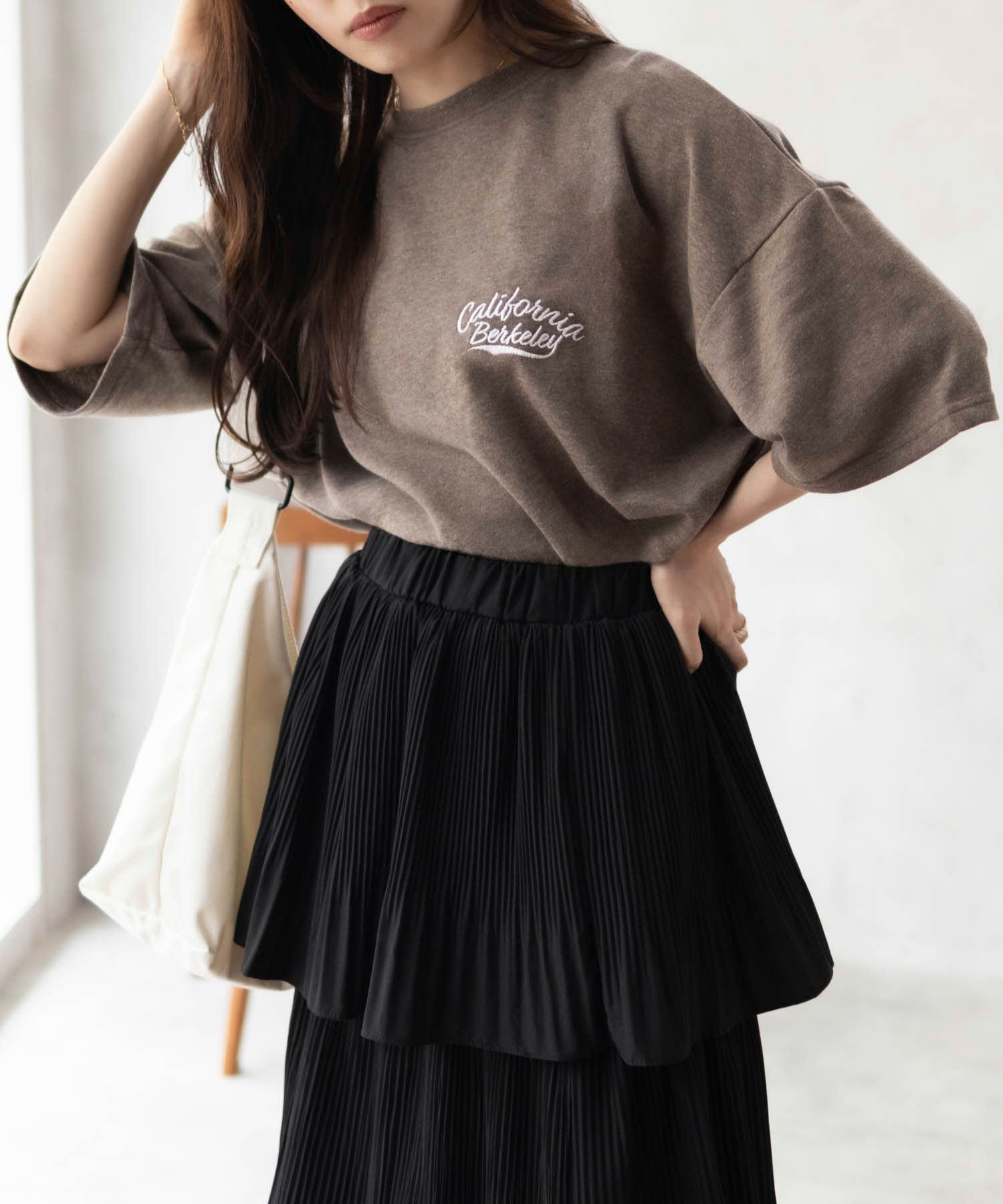 UNDERWRAPS  ロゴ5分袖Tシャツ レディース メール便 対応商品商品画像-9