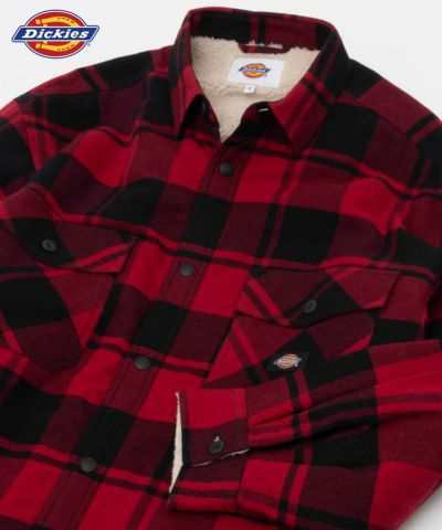 Dickies 裏ボアチェックシャツ メンズ
