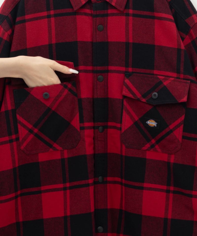 Dickies 裏ボアチェックシャツ メンズ