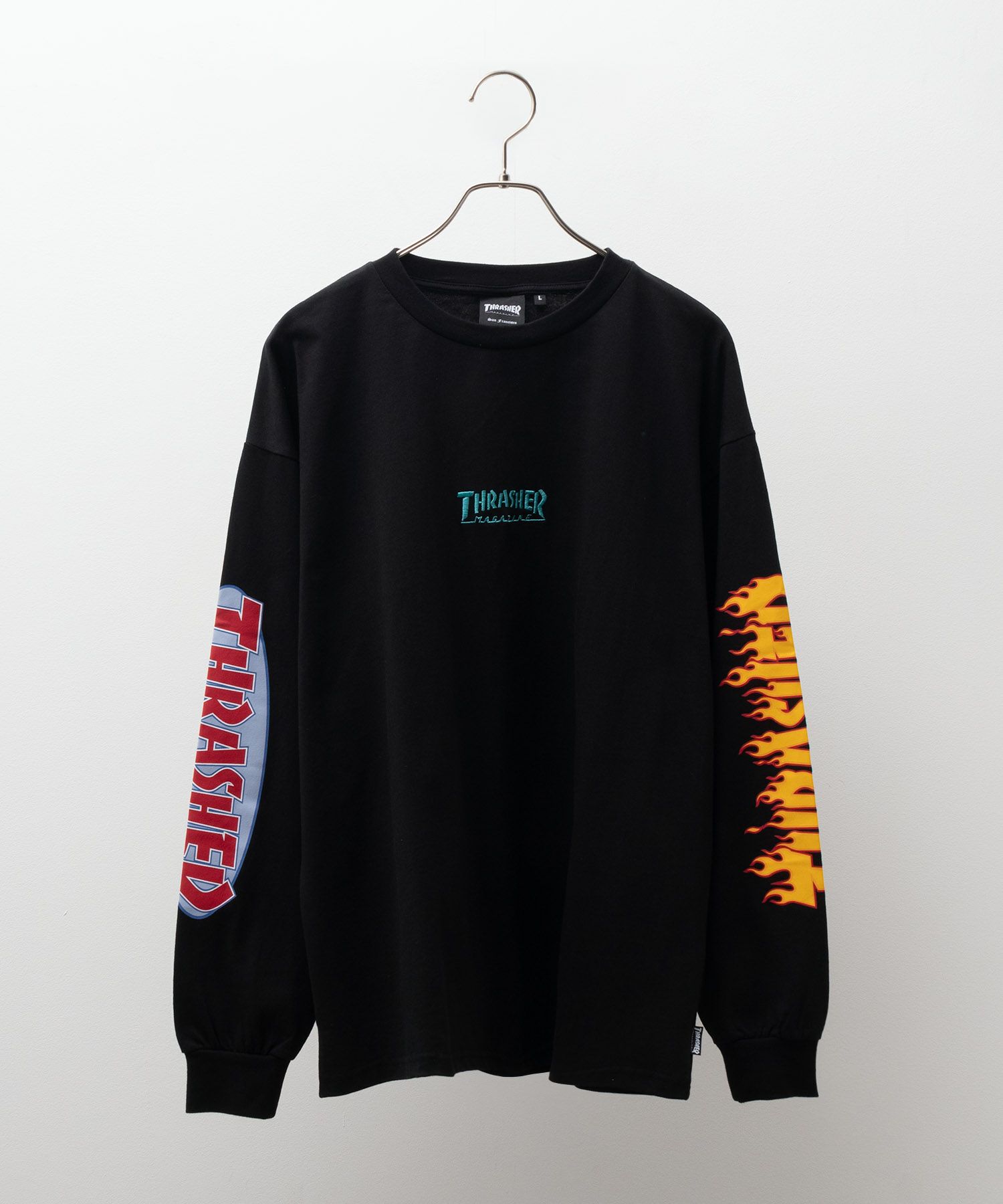 THRASHER 天竺袖プリント長袖Tシャツ メンズ