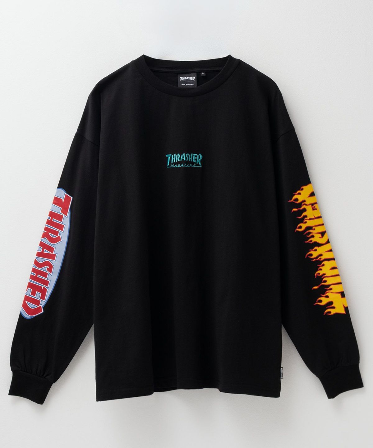 THRASHER 天竺袖プリント長袖Tシャツ メンズ