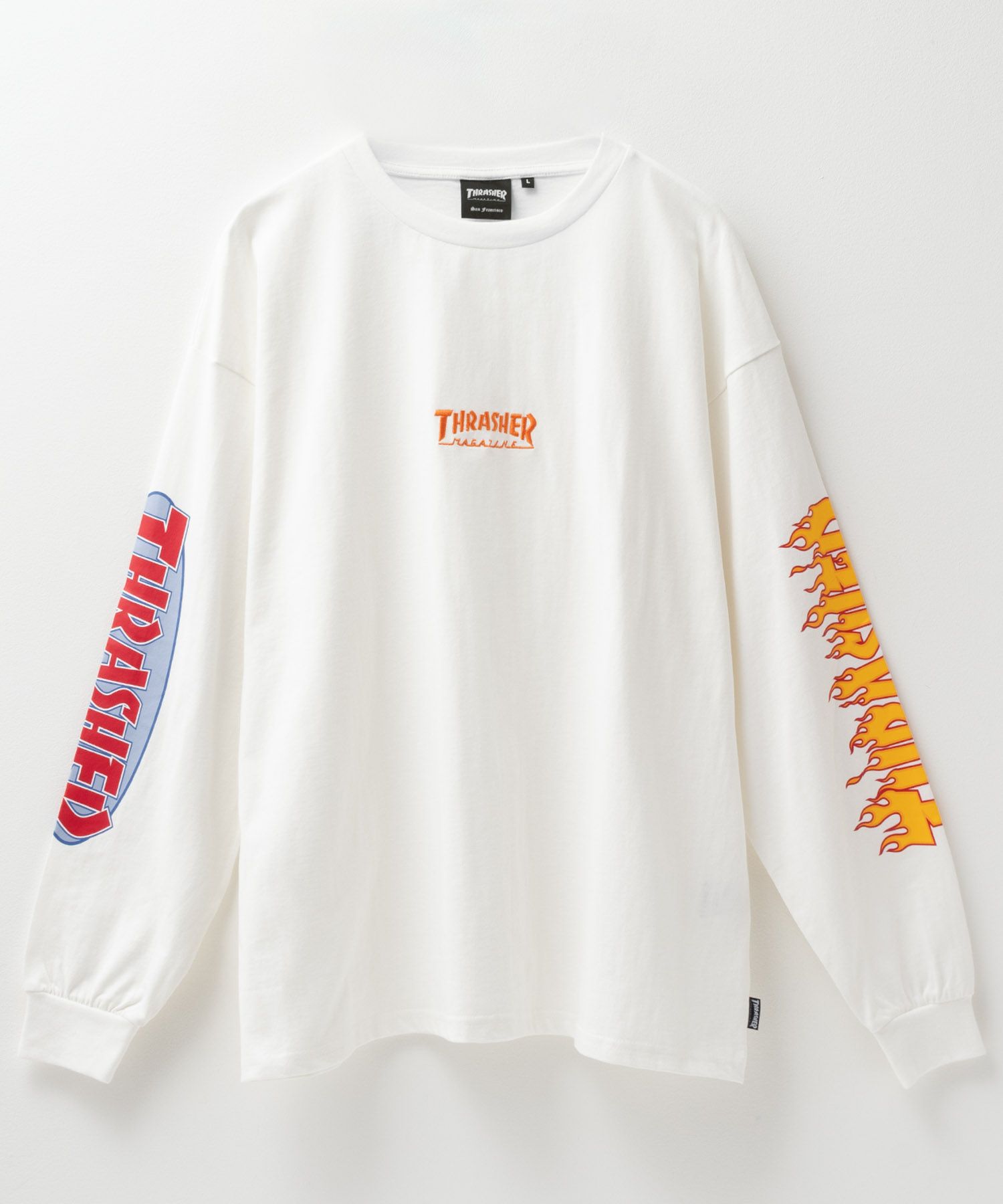 THRASHER 天竺袖プリント長袖Tシャツ メンズ