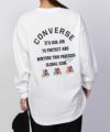 CONVERSE ポンチ素材 バックシューズ刺繍長袖Tシャツ レディース ネコポス 対応商品