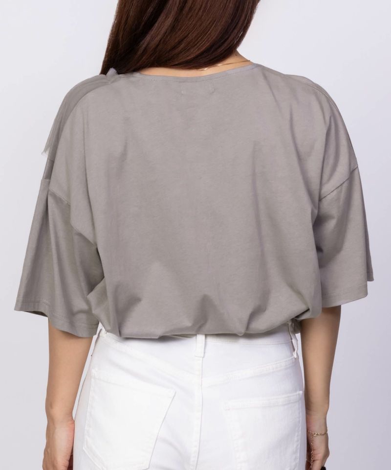 Howdy Marie  身頃チュール5分袖Tシャツ レディース メール便 対応商品商品画像-8