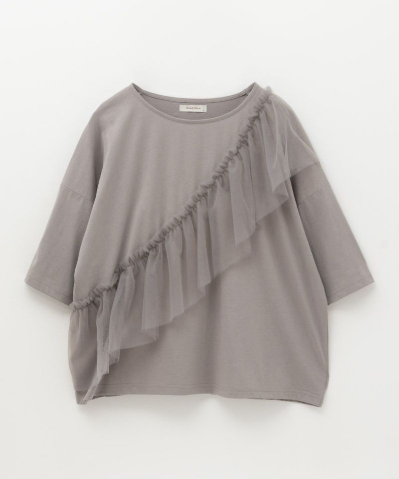 Howdy Marie  身頃チュール5分袖Tシャツ レディース メール便 対応商品商品画像-21
