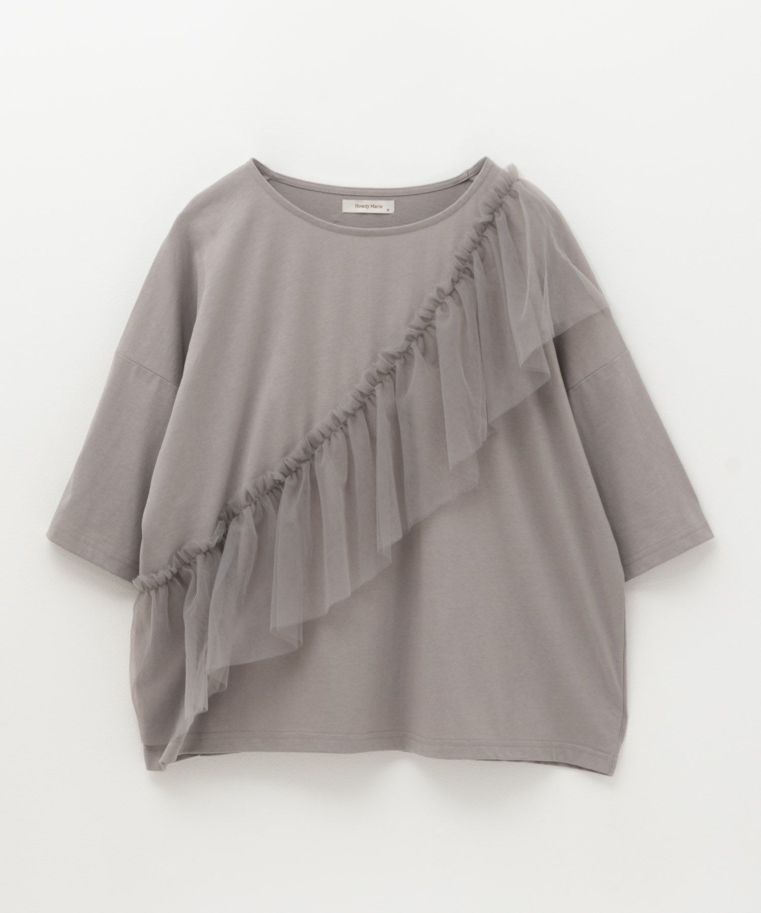 Howdy Marie  身頃チュール5分袖Tシャツ レディース メール便 対応商品商品画像-21