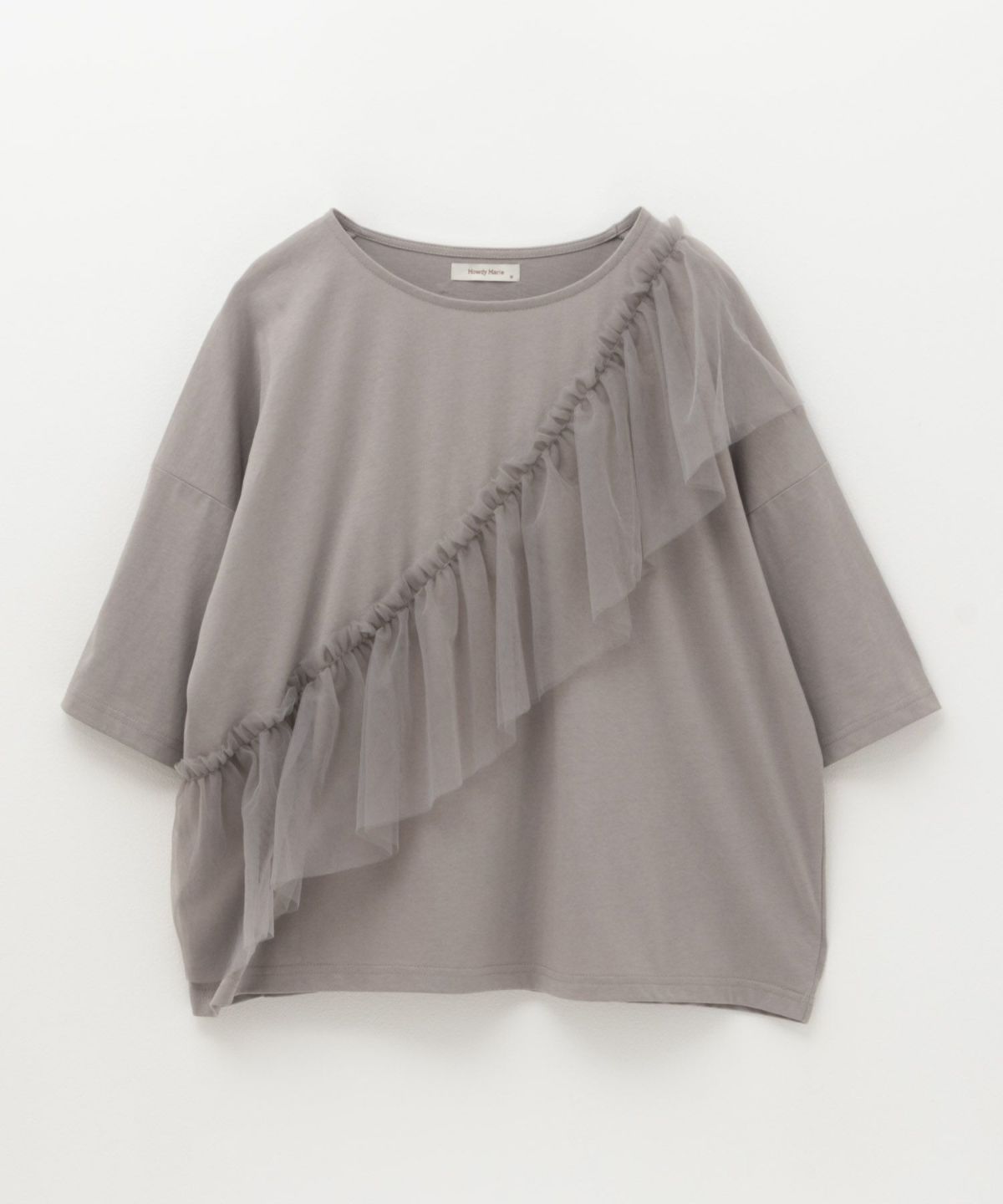 Howdy Marie 身頃チュール5分袖Tシャツ レディース ネコポス 対応商品