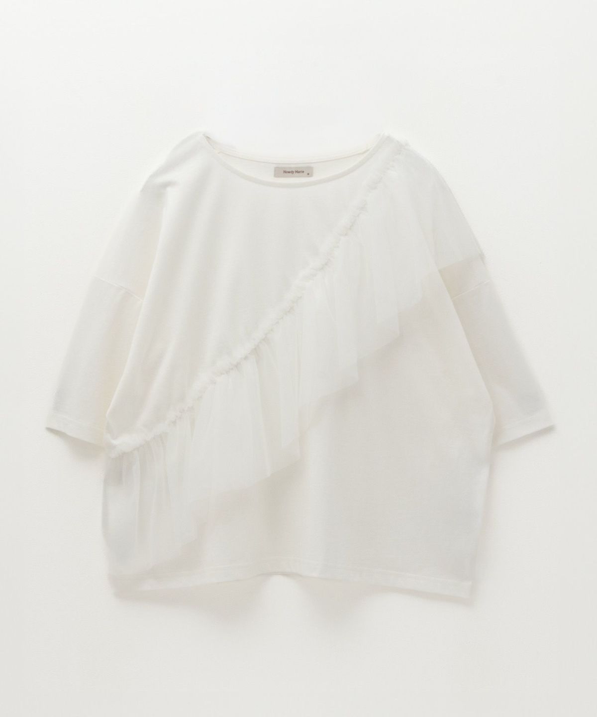 Howdy Marie 身頃チュール5分袖Tシャツ レディース ネコポス 対応商品