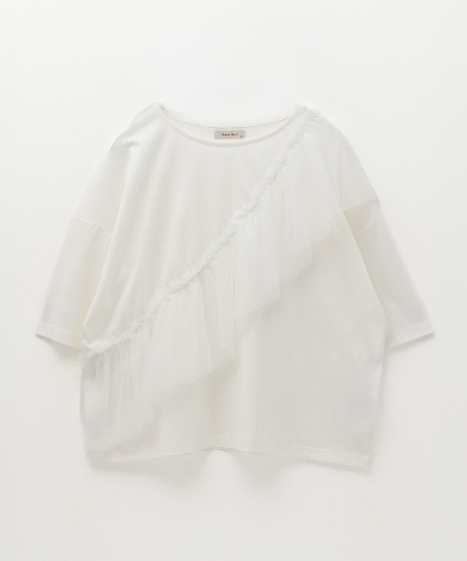 Howdy Marie 身頃チュール5分袖Tシャツ レディース ネコポス 対応商品