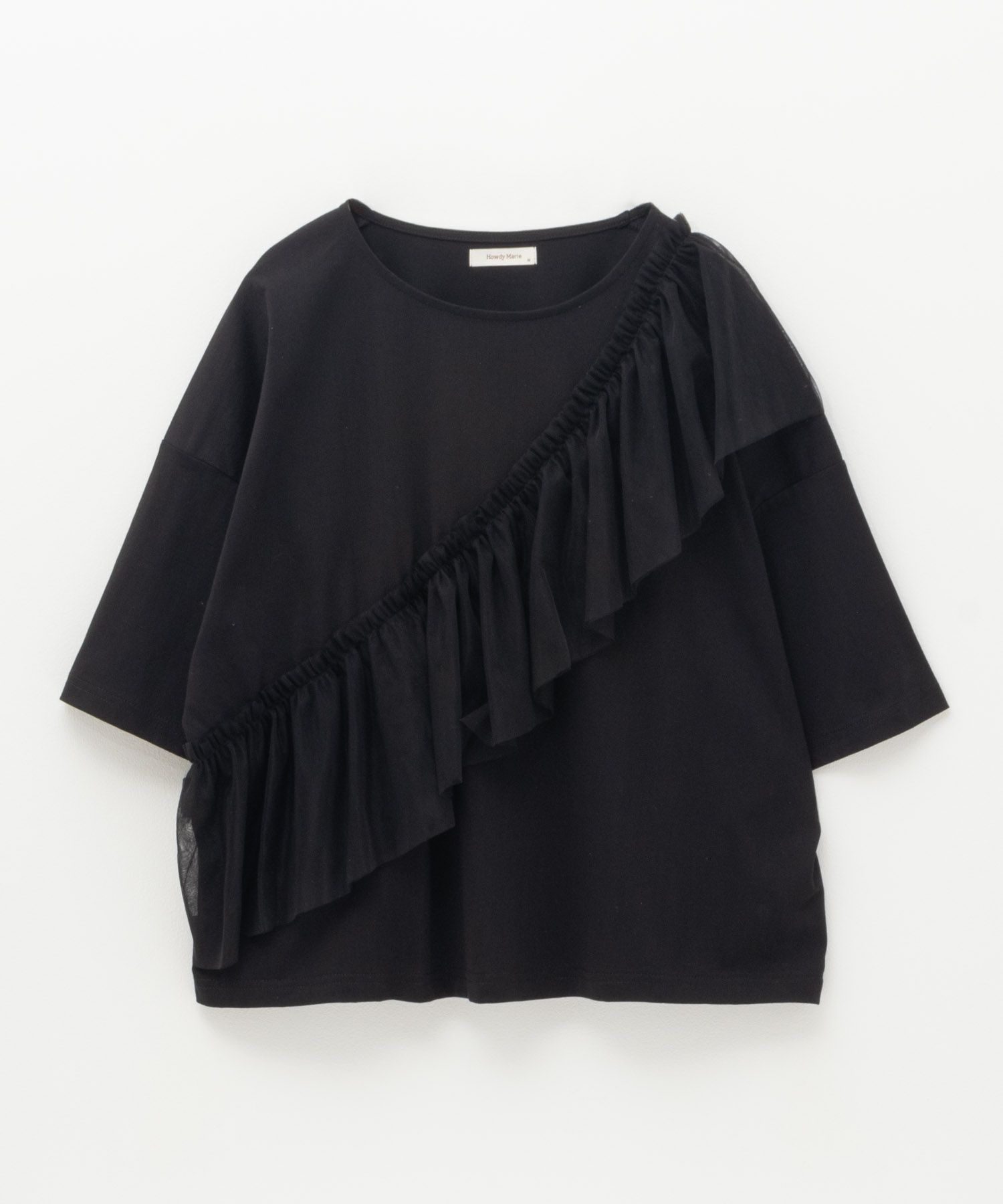 Howdy Marie  身頃チュール5分袖Tシャツ レディース メール便 対応商品商品画像-25