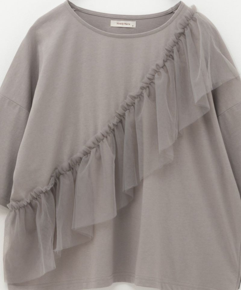 Howdy Marie  身頃チュール5分袖Tシャツ レディース メール便 対応商品商品画像-27
