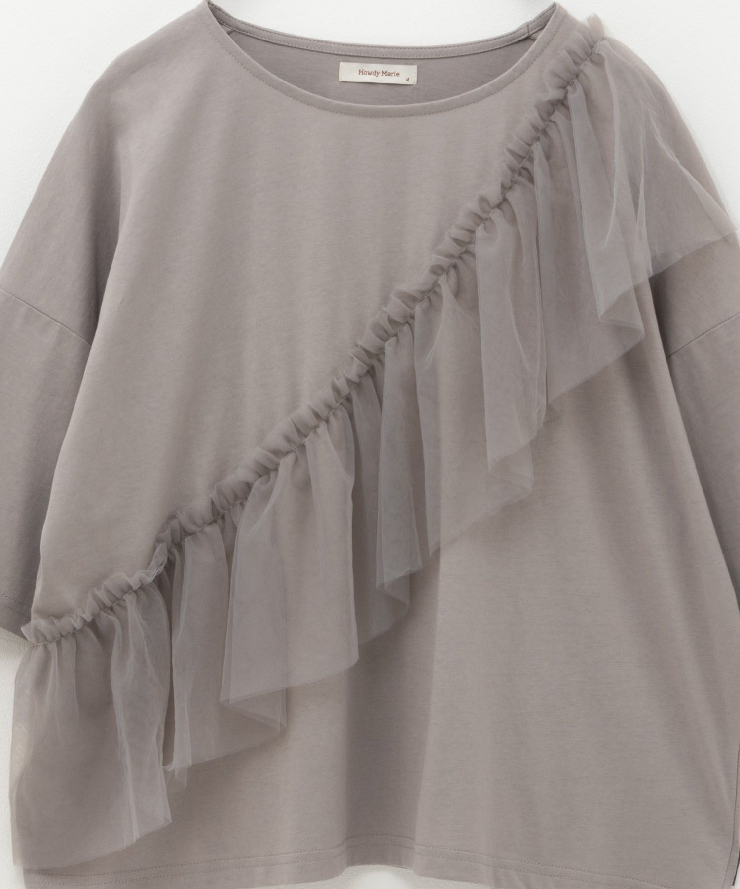 Howdy Marie  身頃チュール5分袖Tシャツ レディース メール便 対応商品商品画像-27