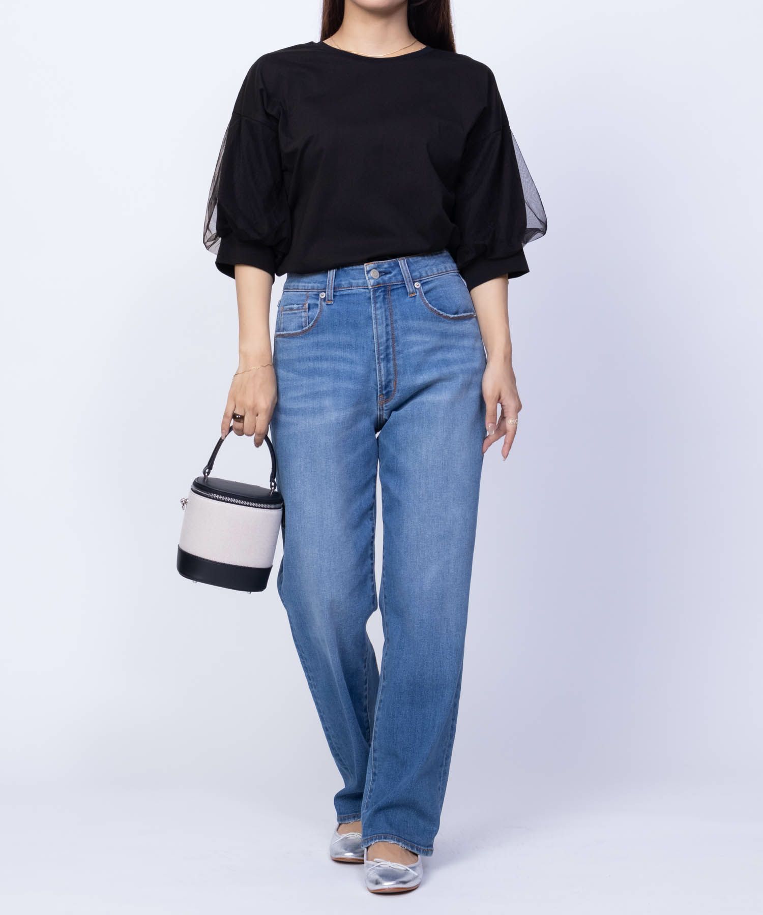 Howdy Marie  袖チュール5分袖Tシャツ レディース メール便 対応商品商品サムネイル-4