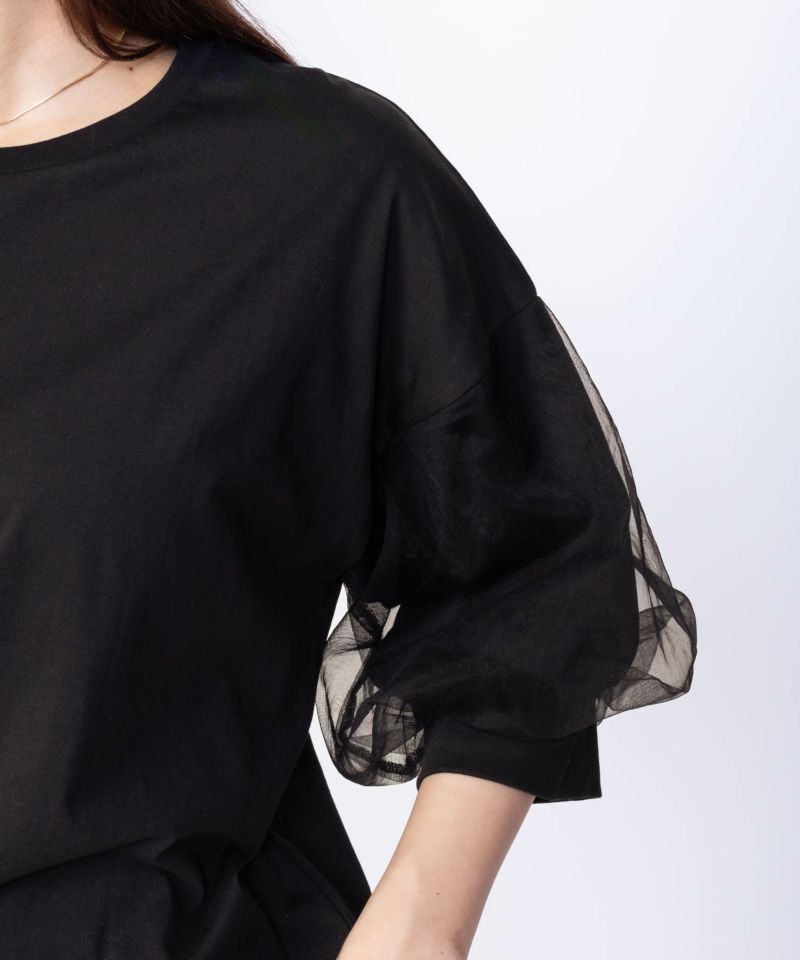 Howdy Marie  袖チュール5分袖Tシャツ レディース メール便 対応商品商品画像-9