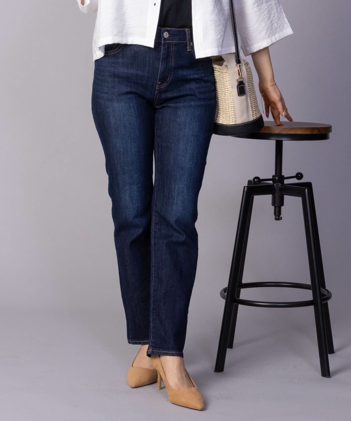 NAVY 毎日はきたくなるデニム「マイデニ」 スリムストレート レディース