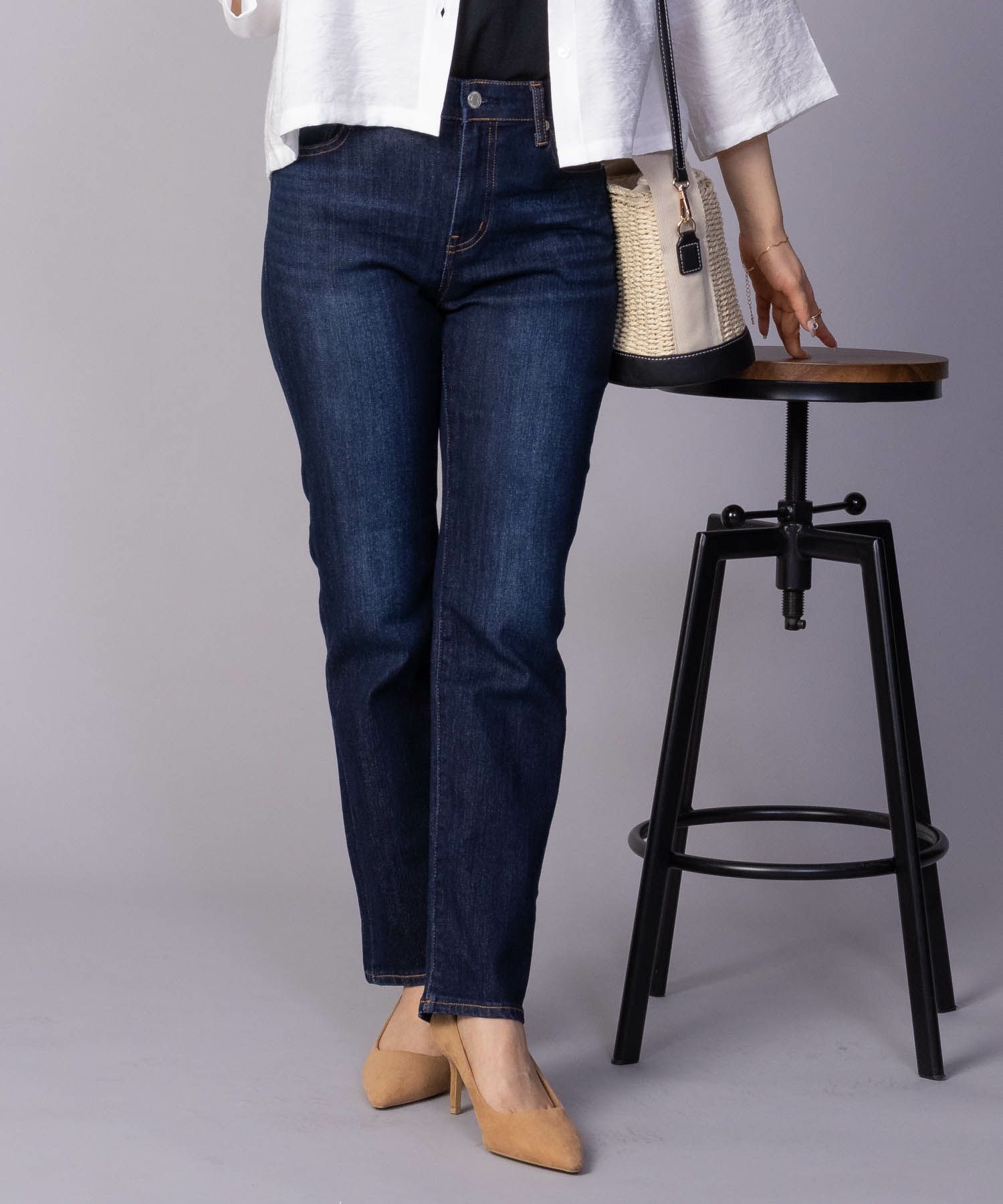 NAVY 毎日はきたくなるデニム「マイデニ」 スリムストレート レディース