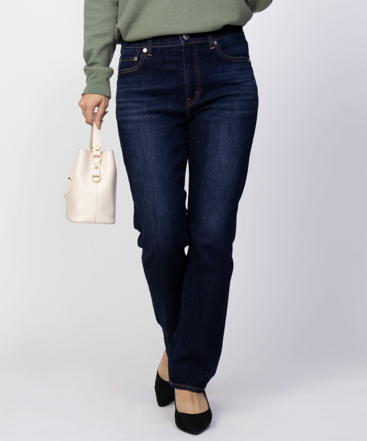 NAVY 毎日はきたくなるデニム「マイデニ」 スリムストレート レディース