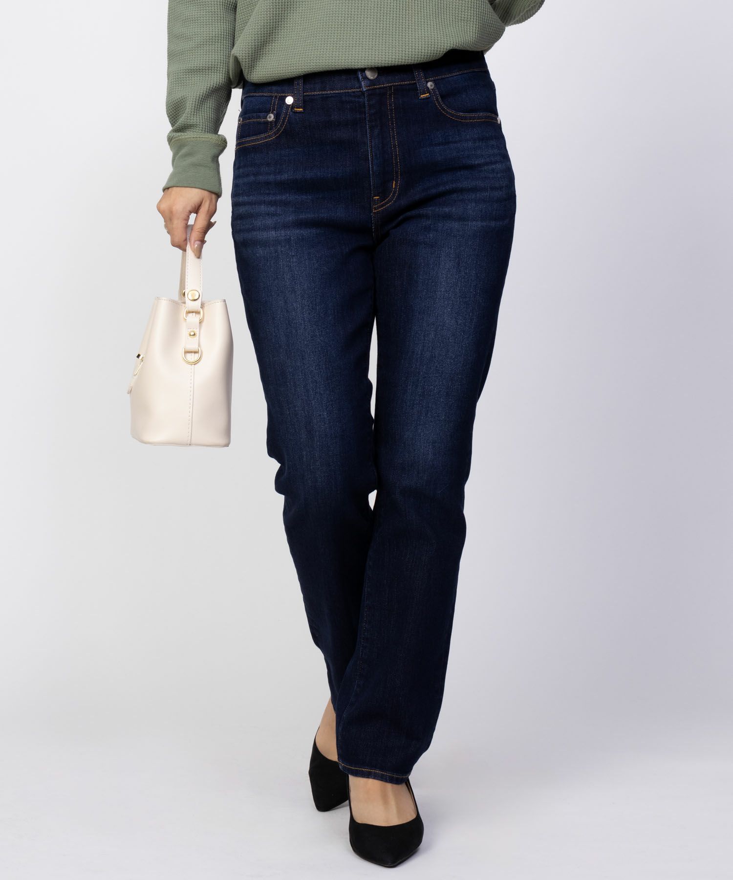 NAVY 毎日はきたくなるデニム「マイデニ」 スリムストレート レディース