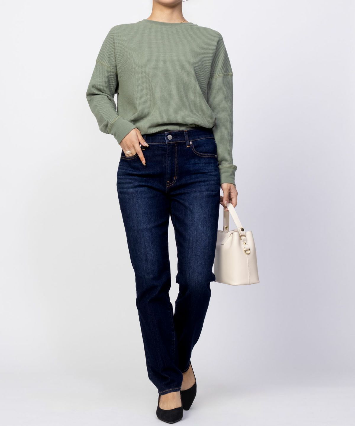 NAVY 毎日はきたくなるデニム「マイデニ」 スリムストレート レディース