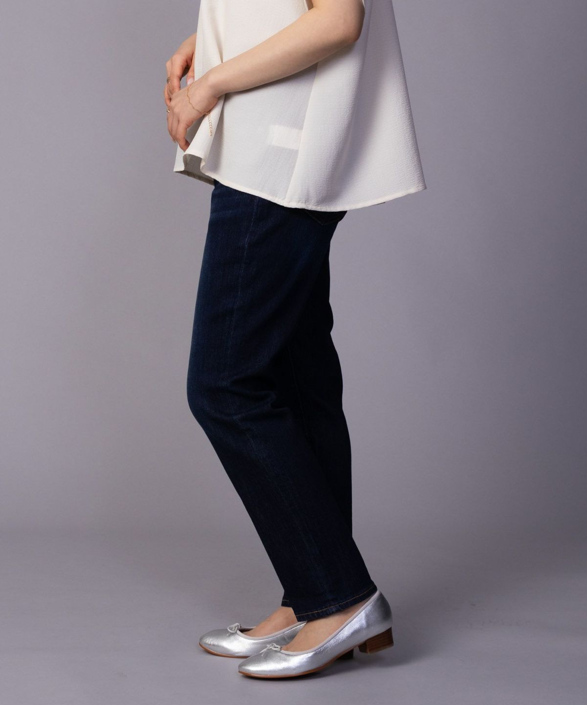 NAVY 毎日はきたくなるデニム「マイデニ」 テーパード レディース