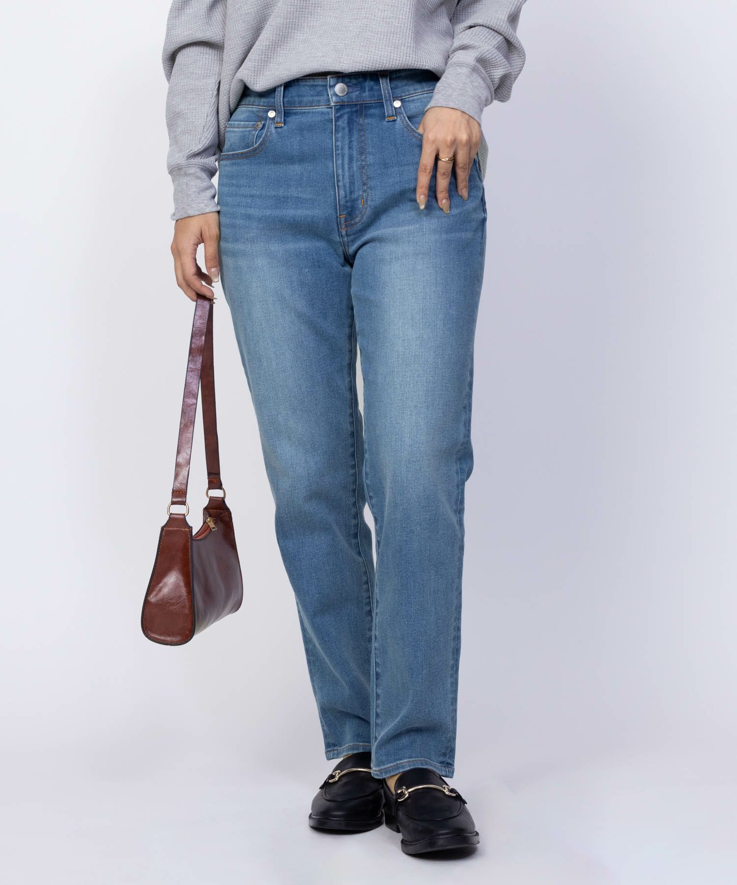 NAVY 毎日はきたくなるデニム「マイデニ」 テーパード レディース