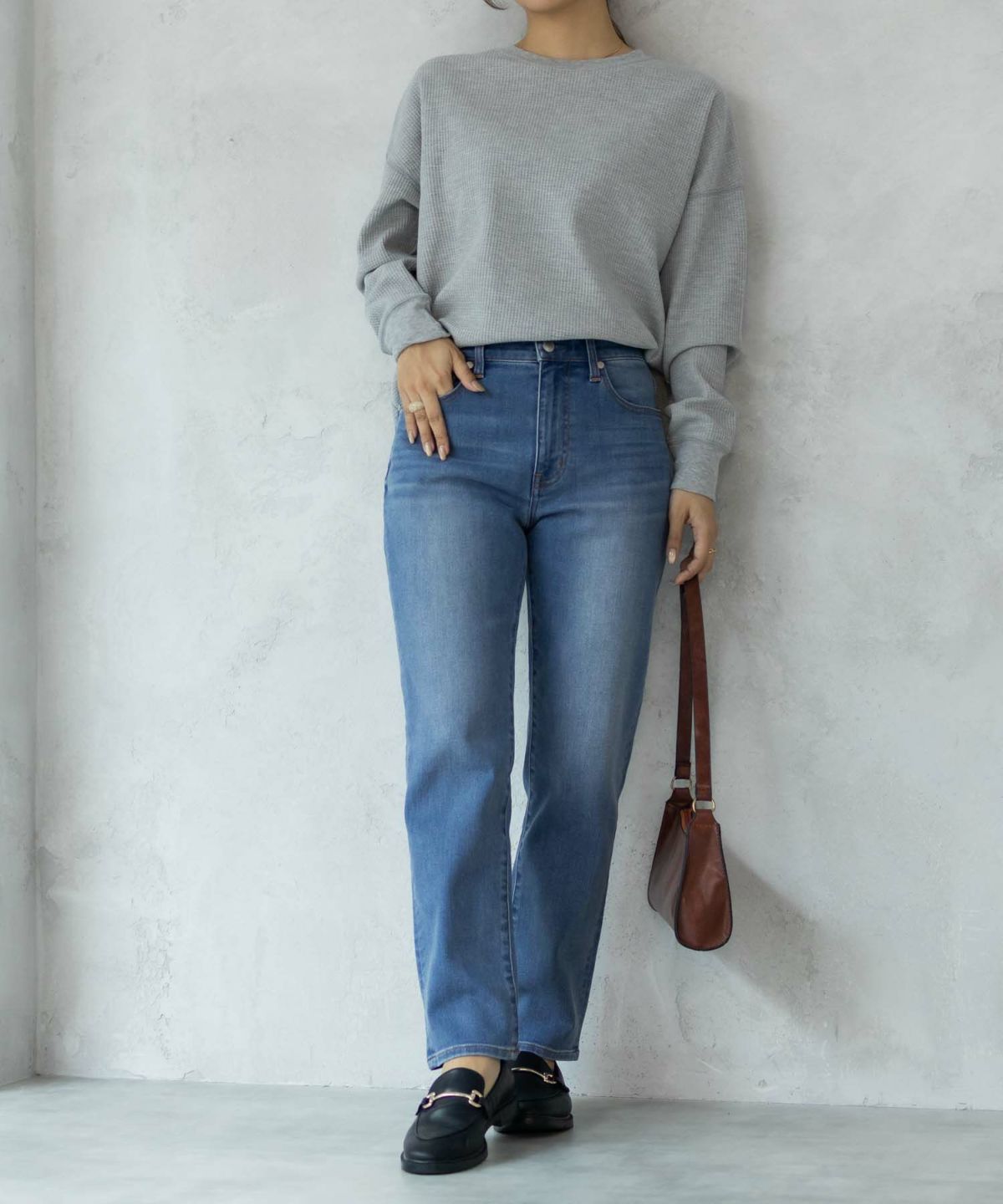 NAVY 毎日はきたくなるデニム「マイデニ」 テーパード レディース