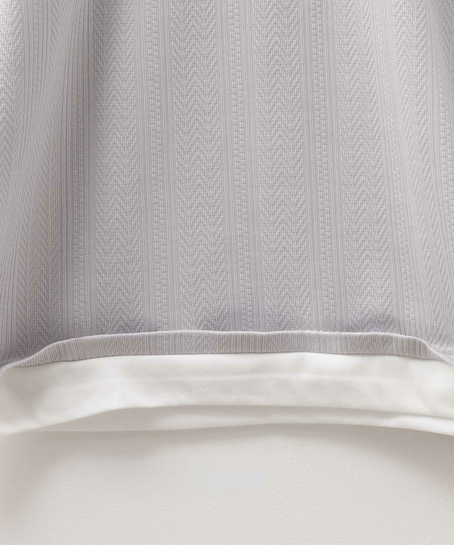 NAVY 時短コーデ ヘリンボーン長袖Tシャツ メンズ