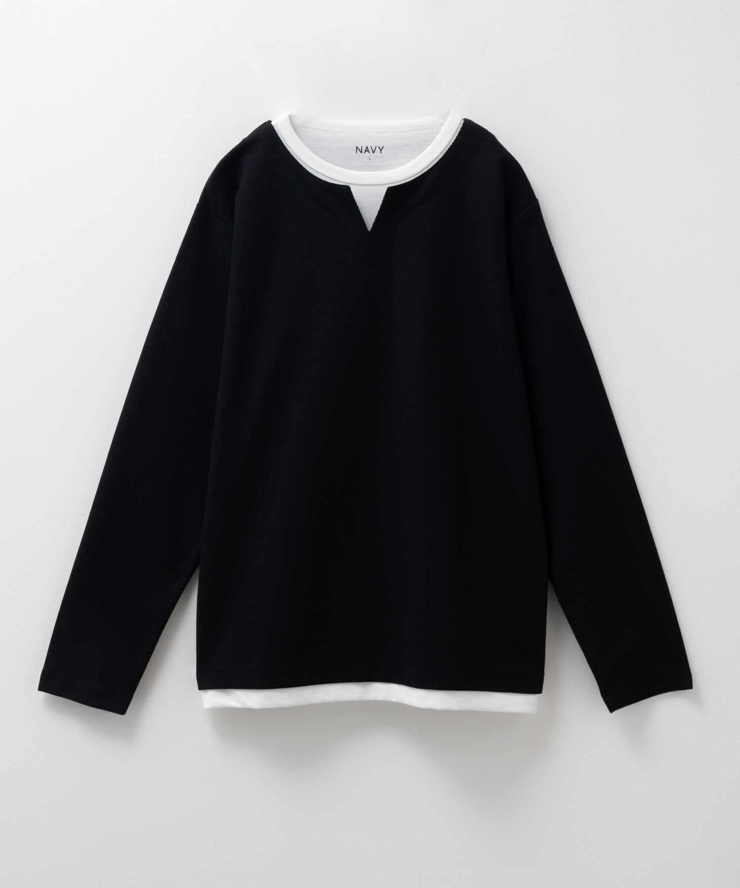 NAVY 時短コーデ キーネック長袖Tシャツ メンズ商品サムネイル-5