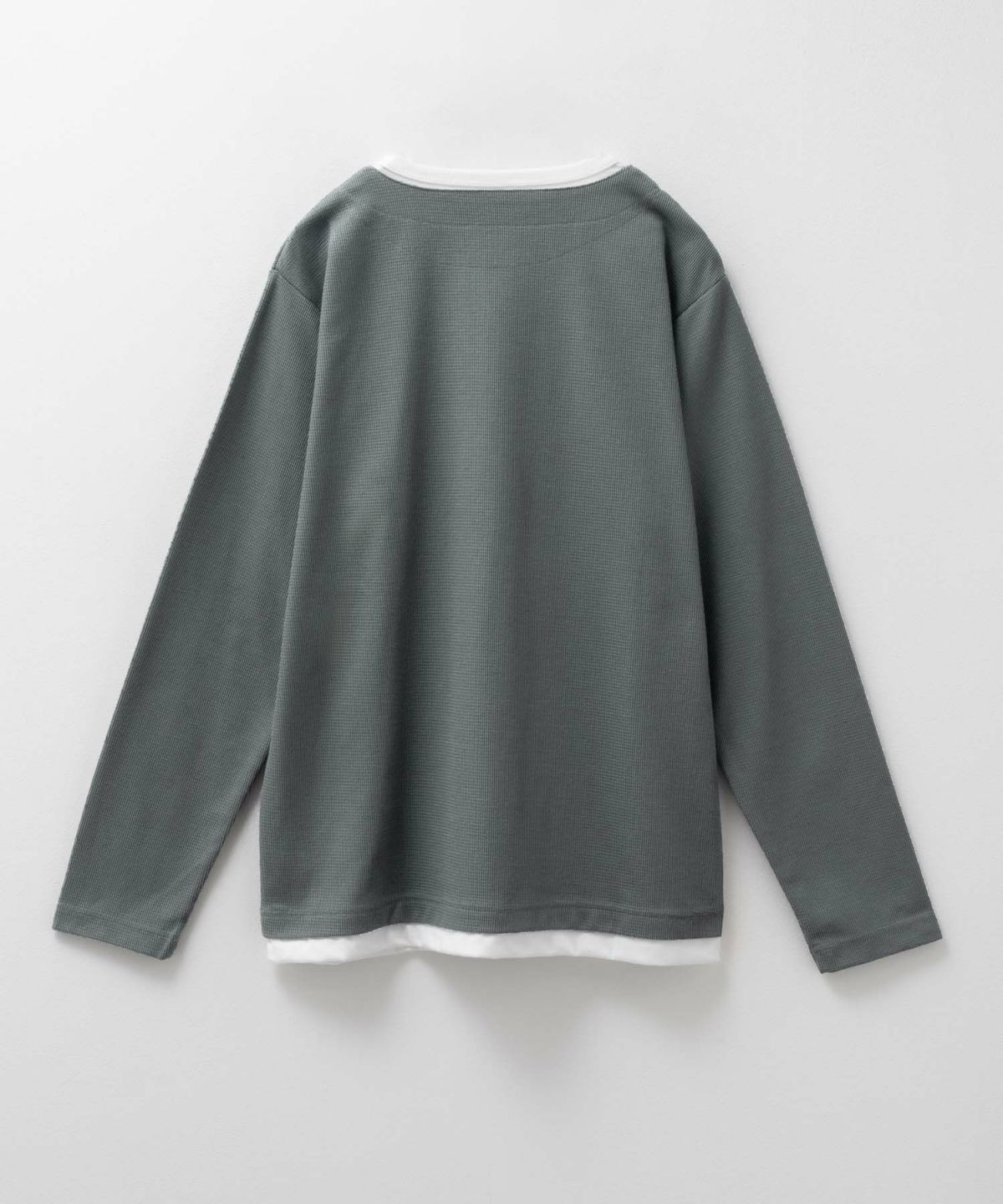 NAVY 時短コーデ キーネック長袖Tシャツ メンズ