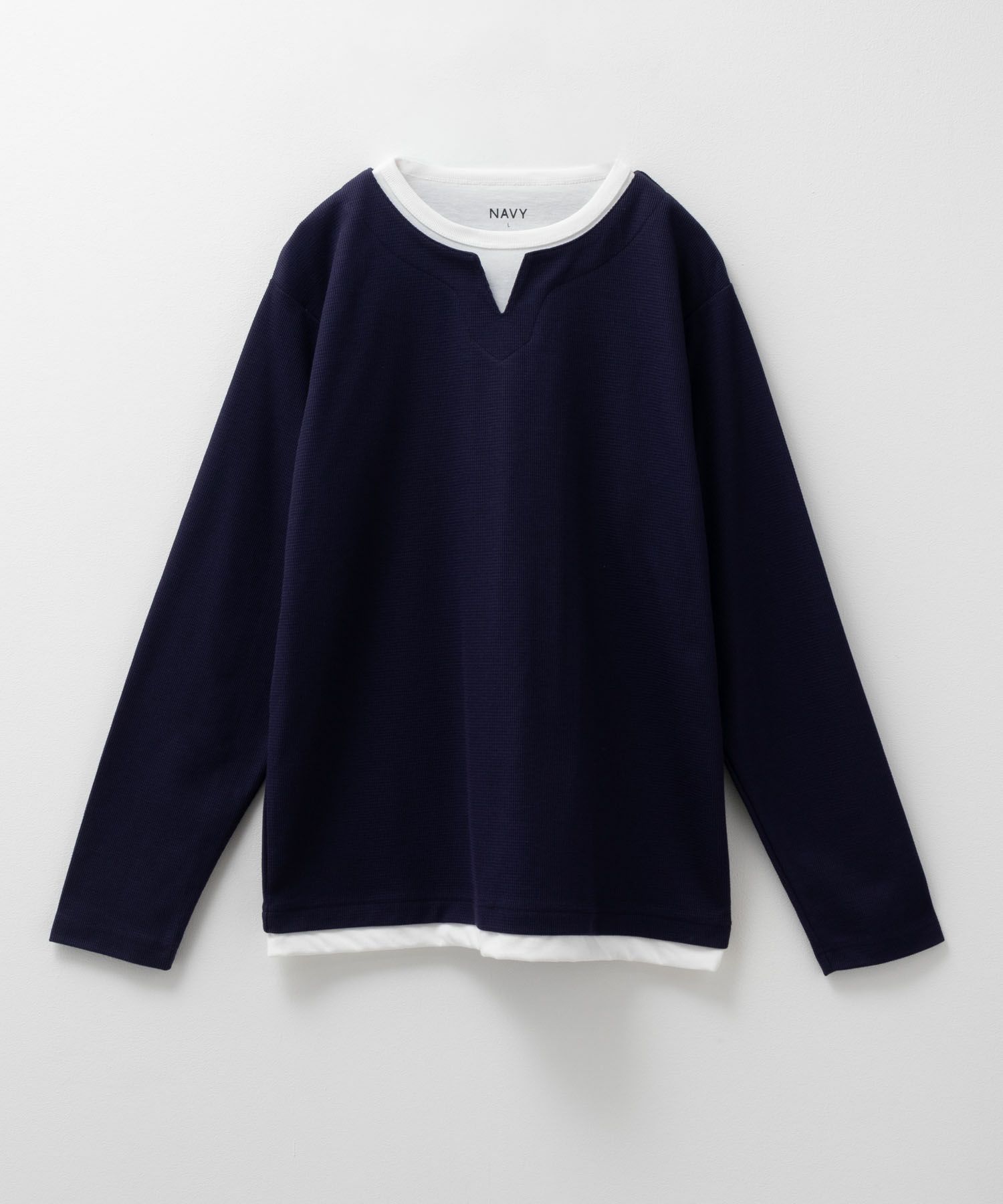 NAVY 時短コーデ キーネック長袖Tシャツ メンズ商品サムネイル-9
