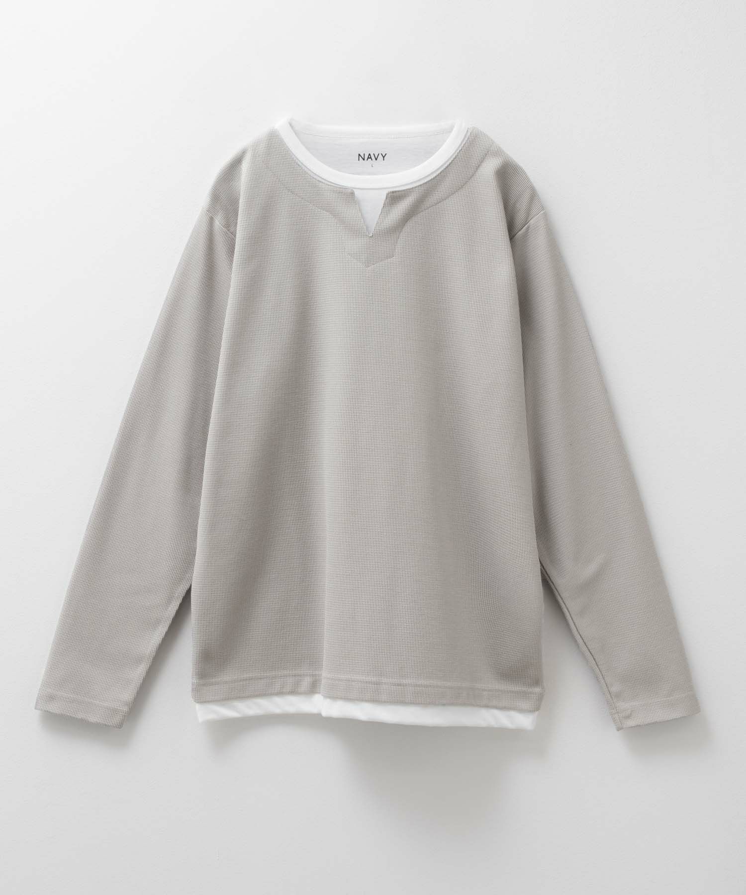 NAVY  時短コーデ キーネック長袖Tシャツ メンズ商品サムネイル-11