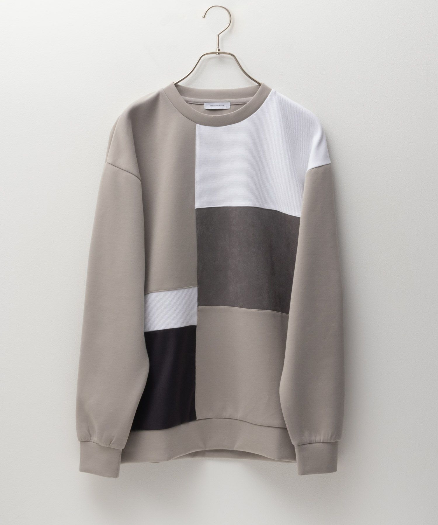 URBAN COLLECTION  エアスムージー ポンチ素材 切替クルーネックプルオーバー メンズ商品サムネイル-4