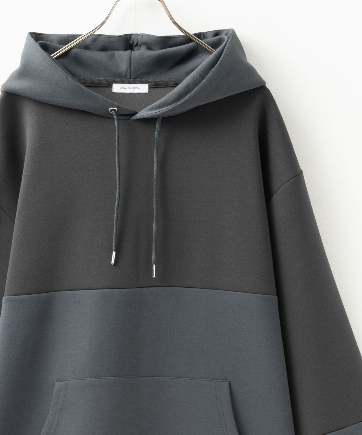 URBAN COLLECTION エアスムージー ポンチ素材 切替パーカー メンズ