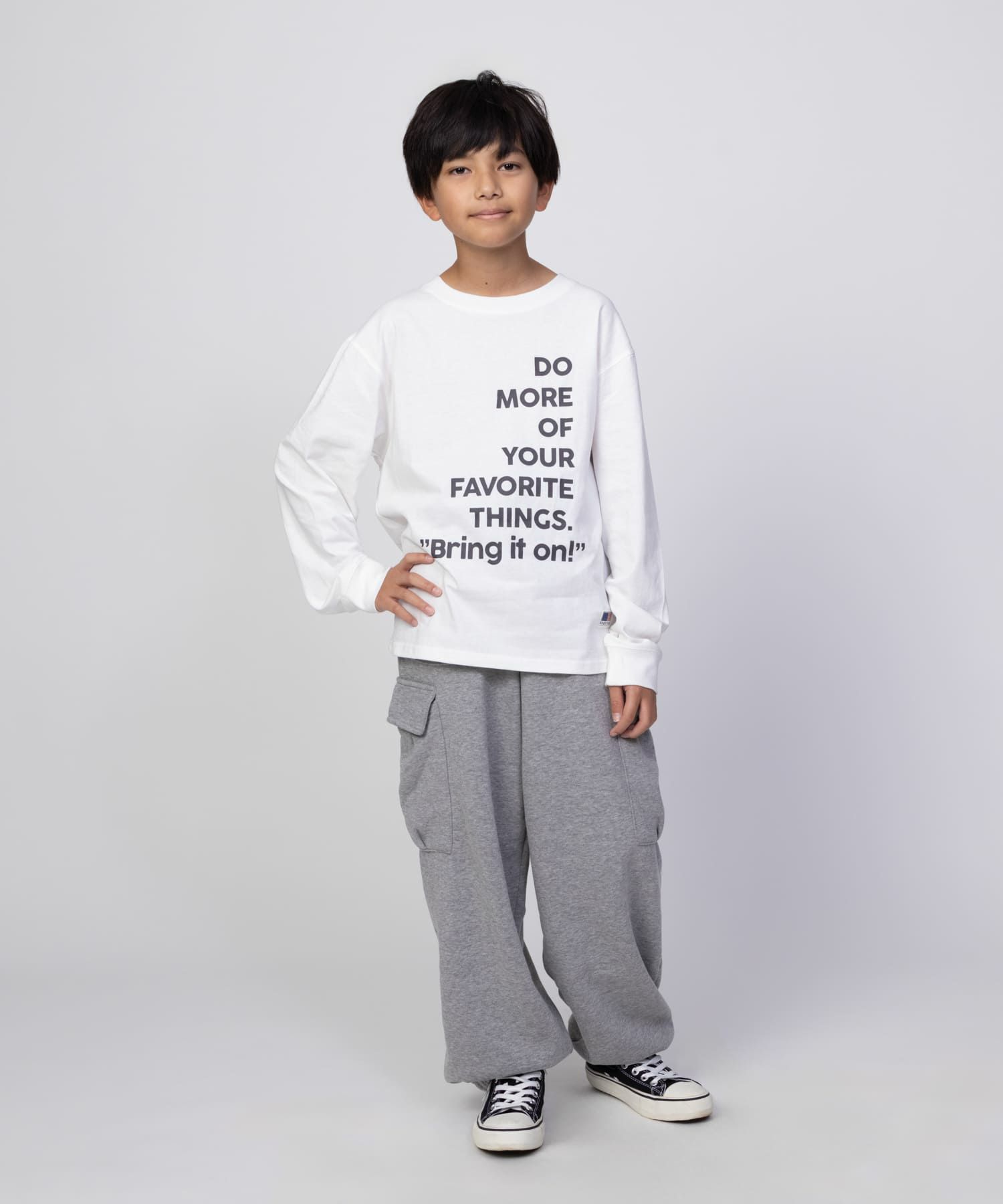 NAVY  USコットン プリント長袖Tシャツ キッズ メール便 対応商品商品画像-18