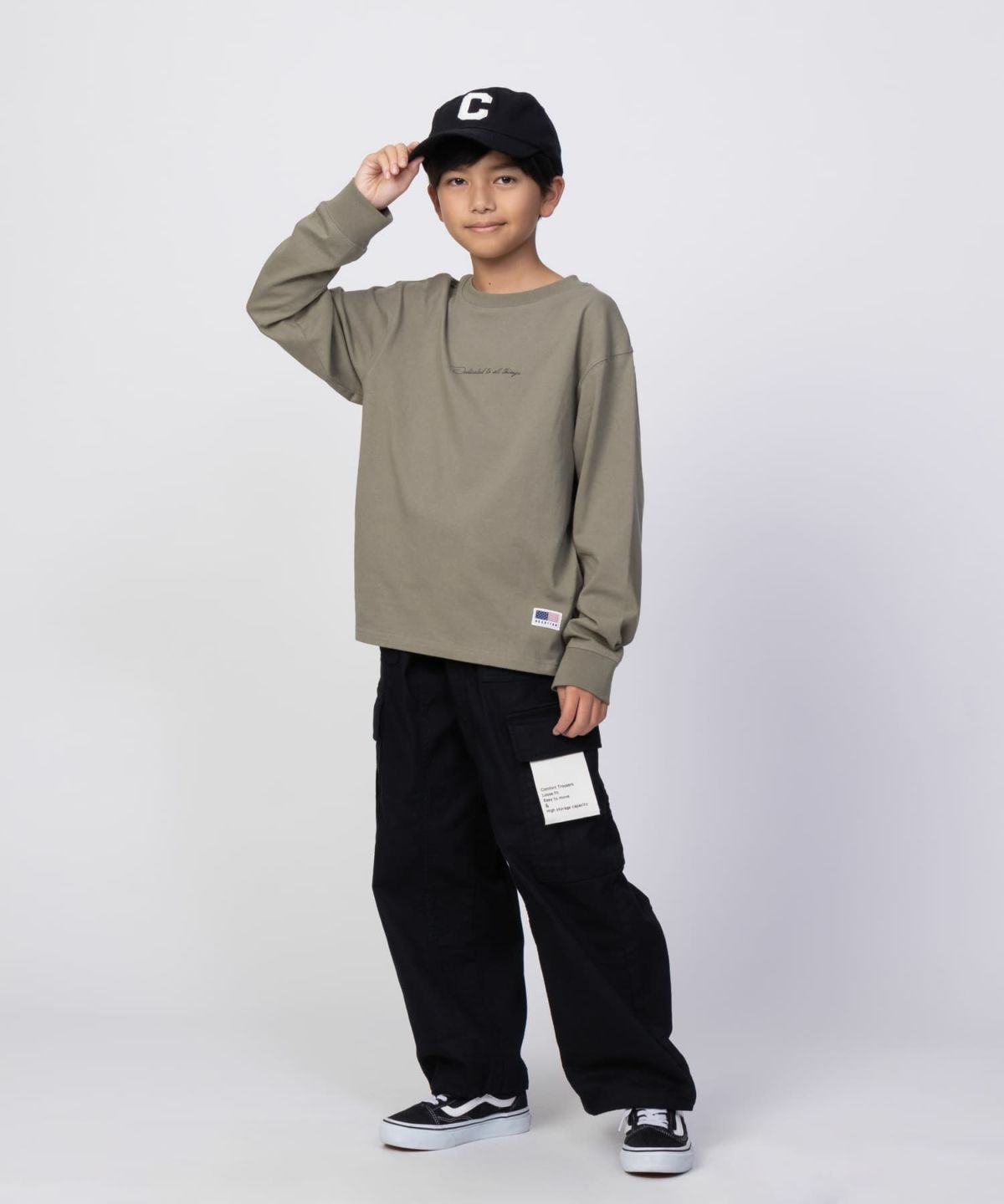 NAVY USコットン プリント長袖Tシャツ キッズ ネコポス 対応商品