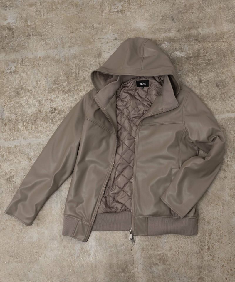 MOSSIMO  PUレザーフードジャケット メンズ商品画像-1