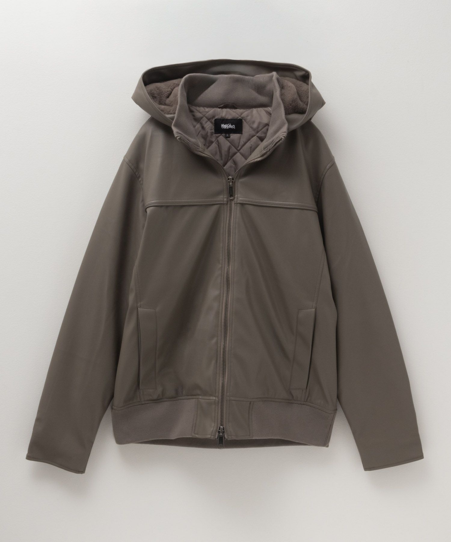 MOSSIMO PUレザーフードジャケット メンズ