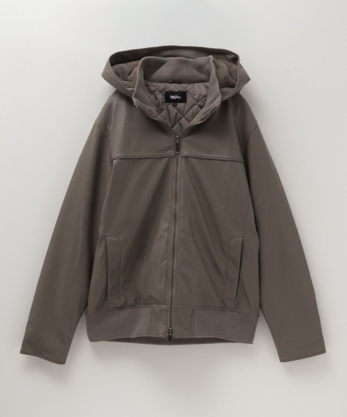 MOSSIMO PUレザーフードジャケット メンズ