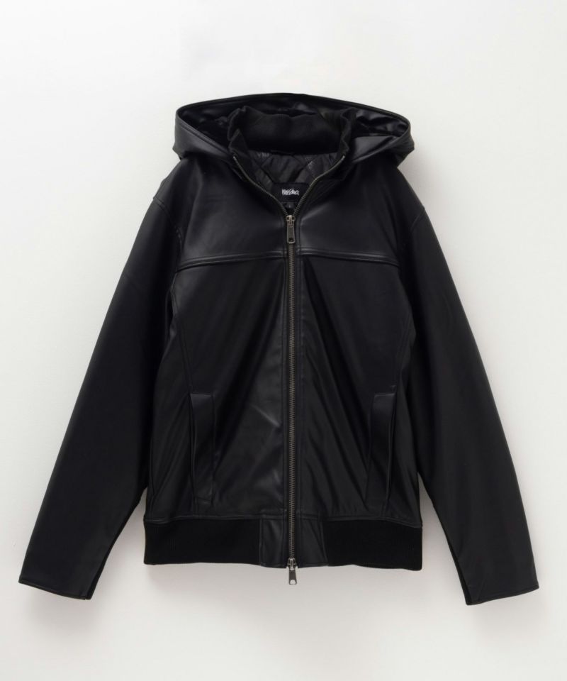MOSSIMO PUレザーフードジャケット メンズ商品画像-5
