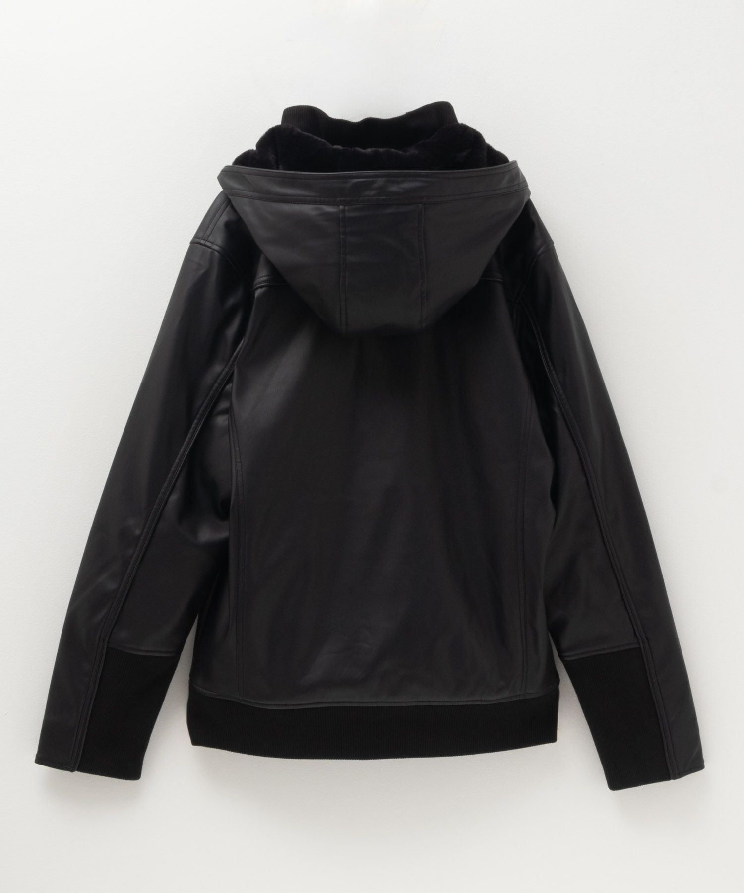 MOSSIMO PUレザーフードジャケット メンズ