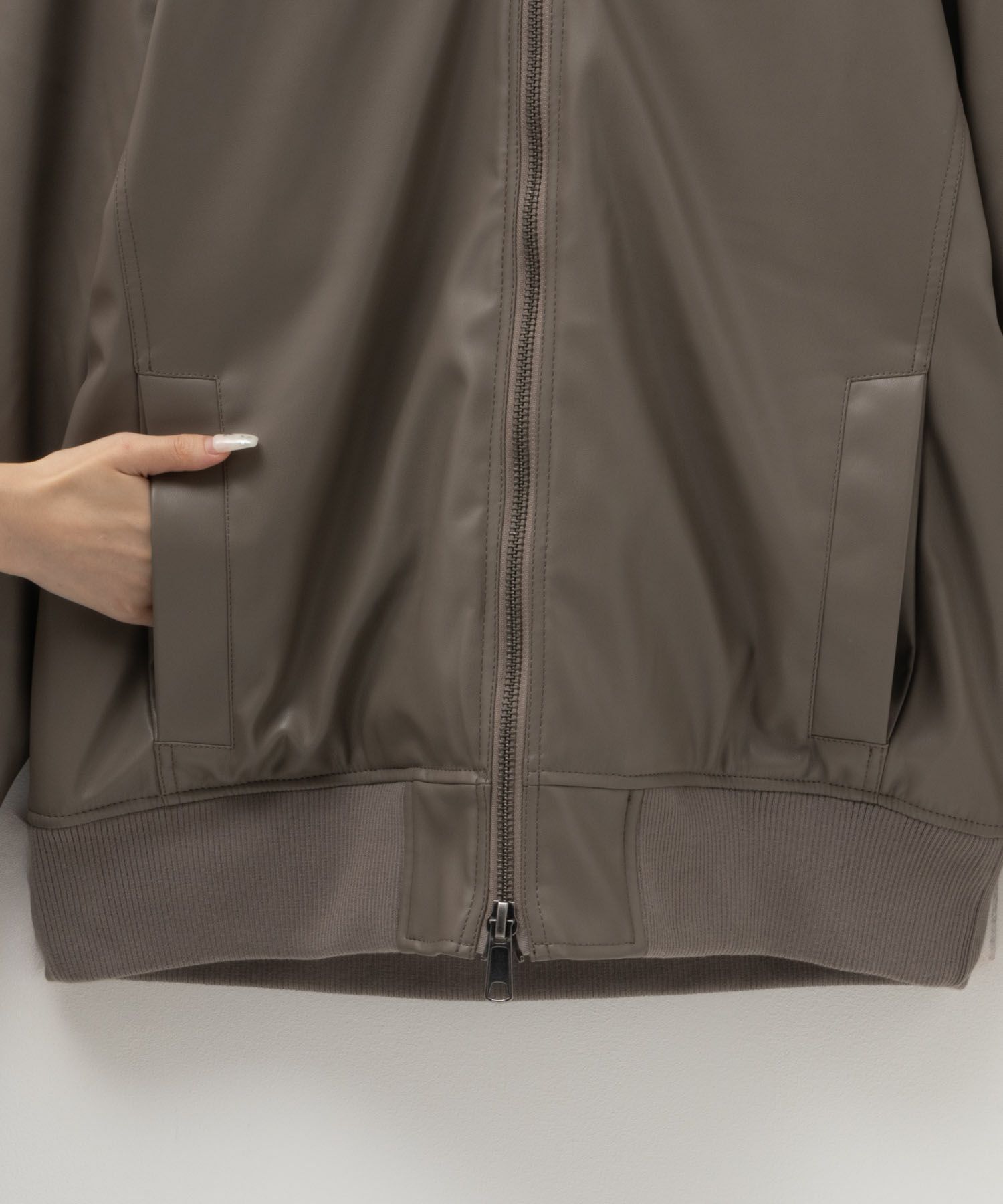 MOSSIMO PUレザーフードジャケット メンズ