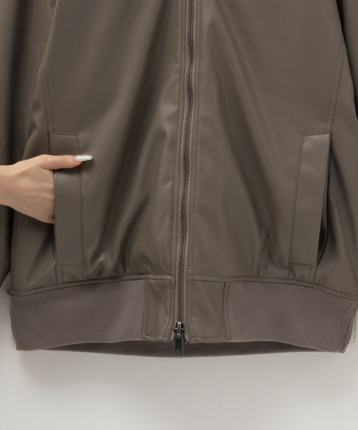 MOSSIMO PUレザーフードジャケット メンズ