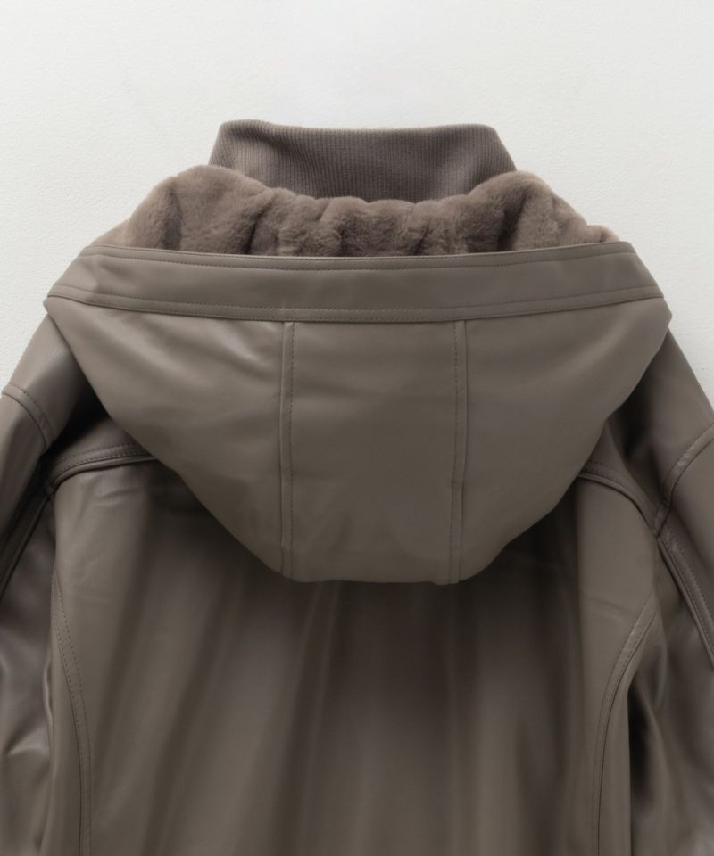 MOSSIMO PUレザーフードジャケット メンズ商品画像-8