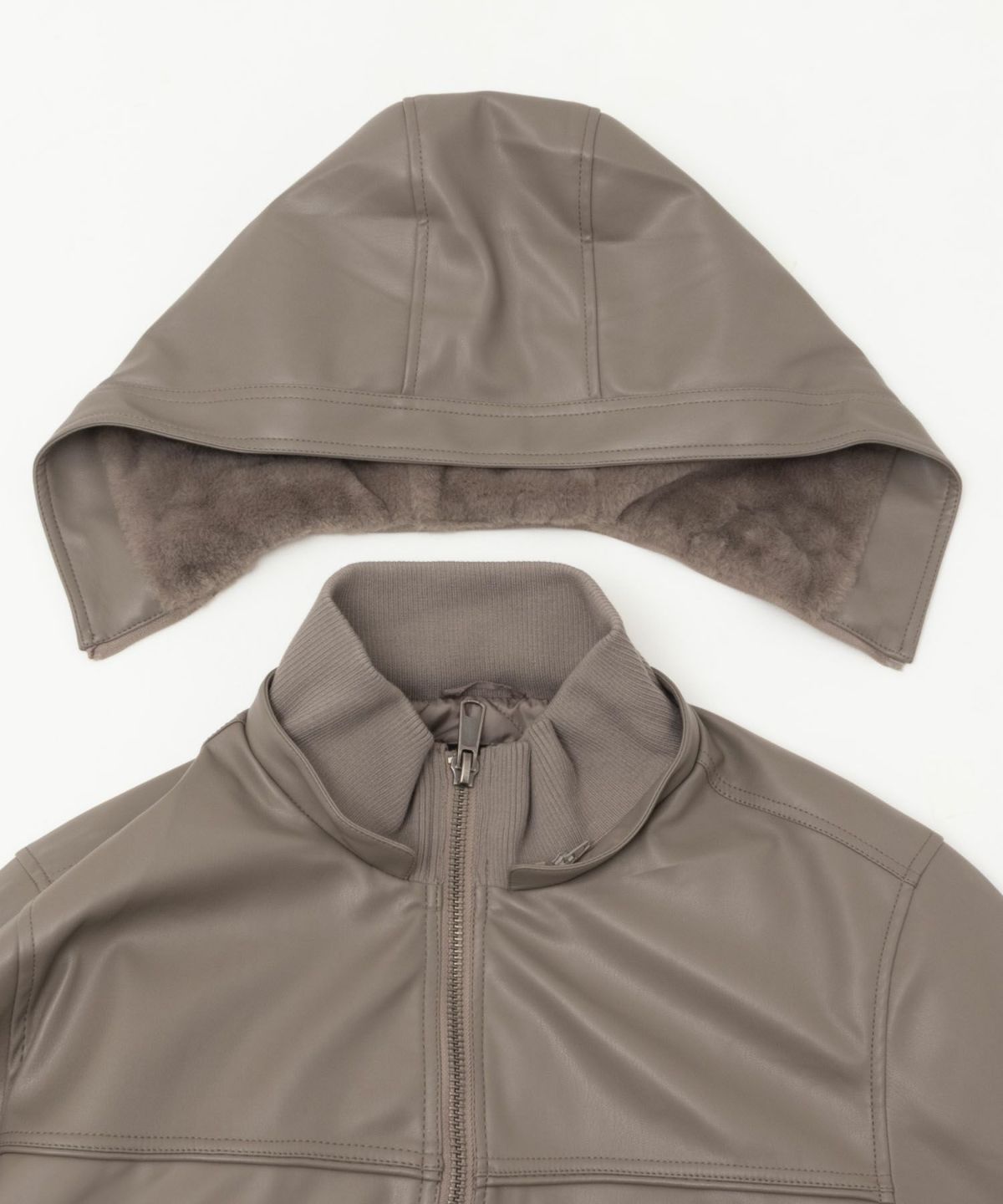 MOSSIMO PUレザーフードジャケット メンズ