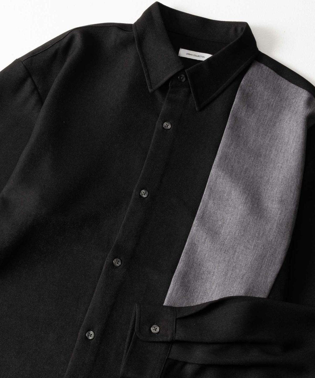 URBAN COLLECTION ウール調切替シャツ メンズ