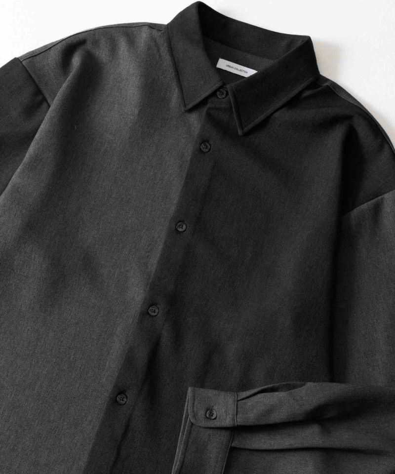URBAN COLLECTION  ウール調切替シャツ メンズ商品画像-2