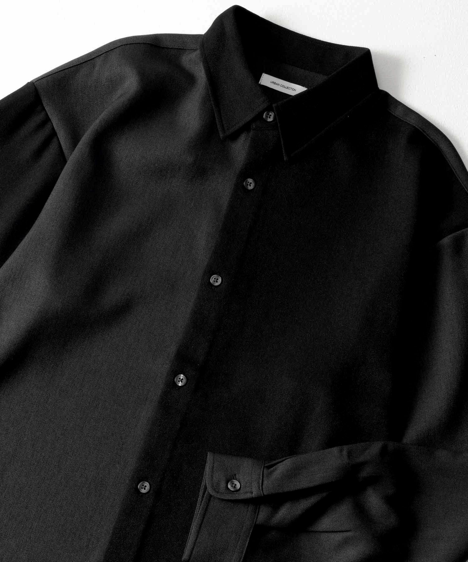 URBAN COLLECTION ウール調切替シャツ メンズ