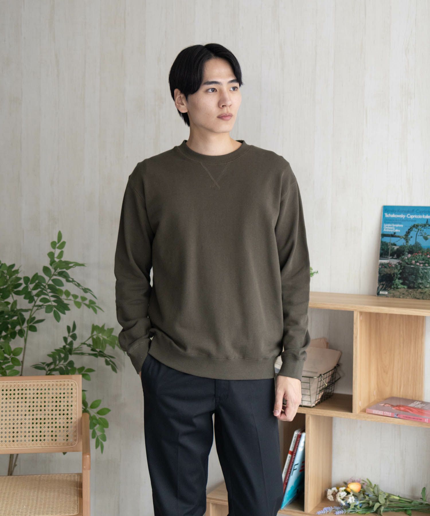 DISCUS  裏毛スウェットクルーネック メンズ商品サムネイル-1