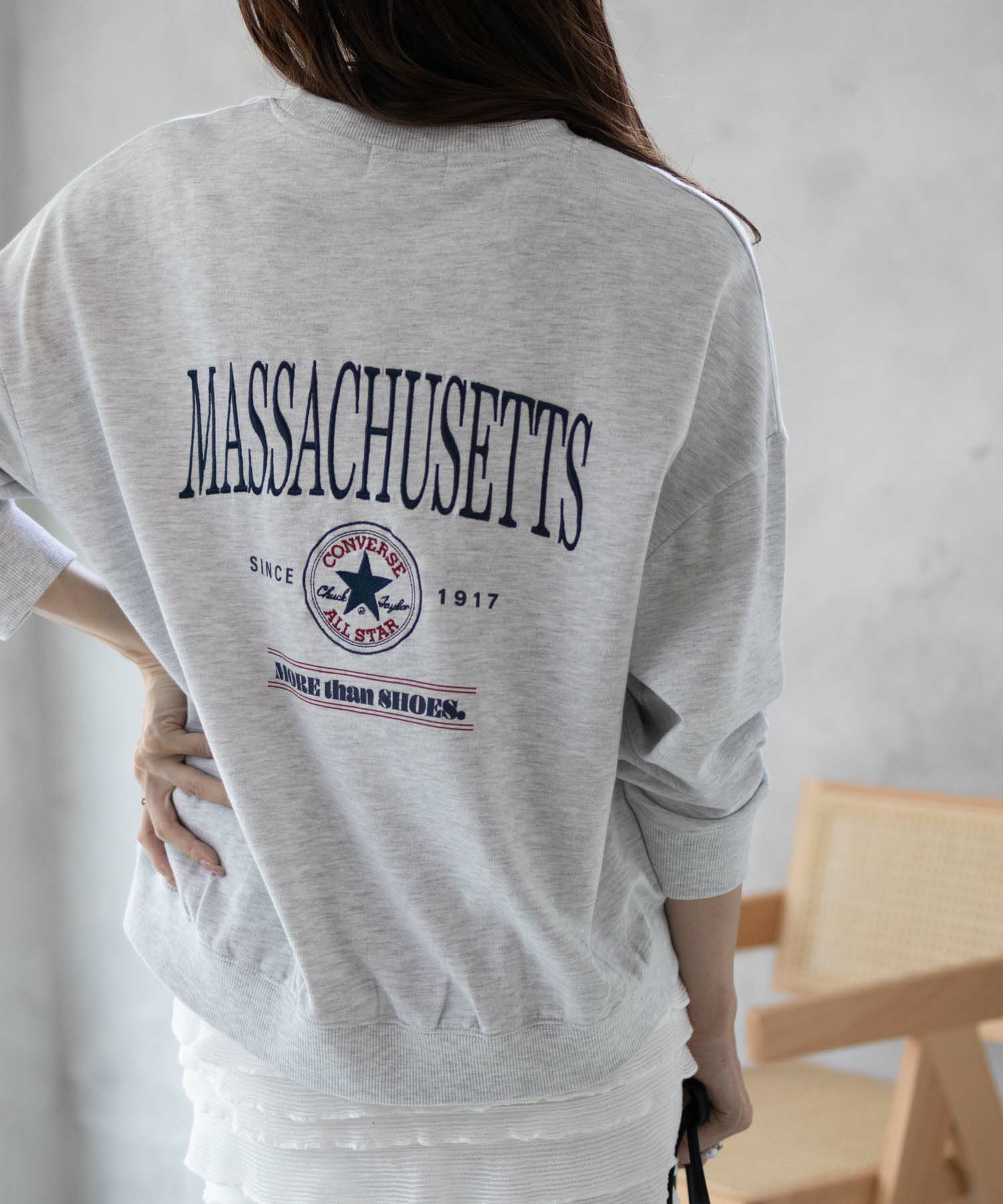 CONVERSE エンブレムミニ裏毛トレーナー レディース